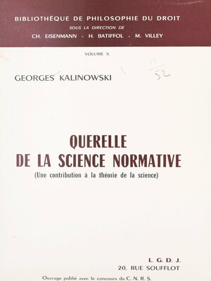 cover image of Querelle de la science normative